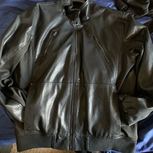 Black leather jacket